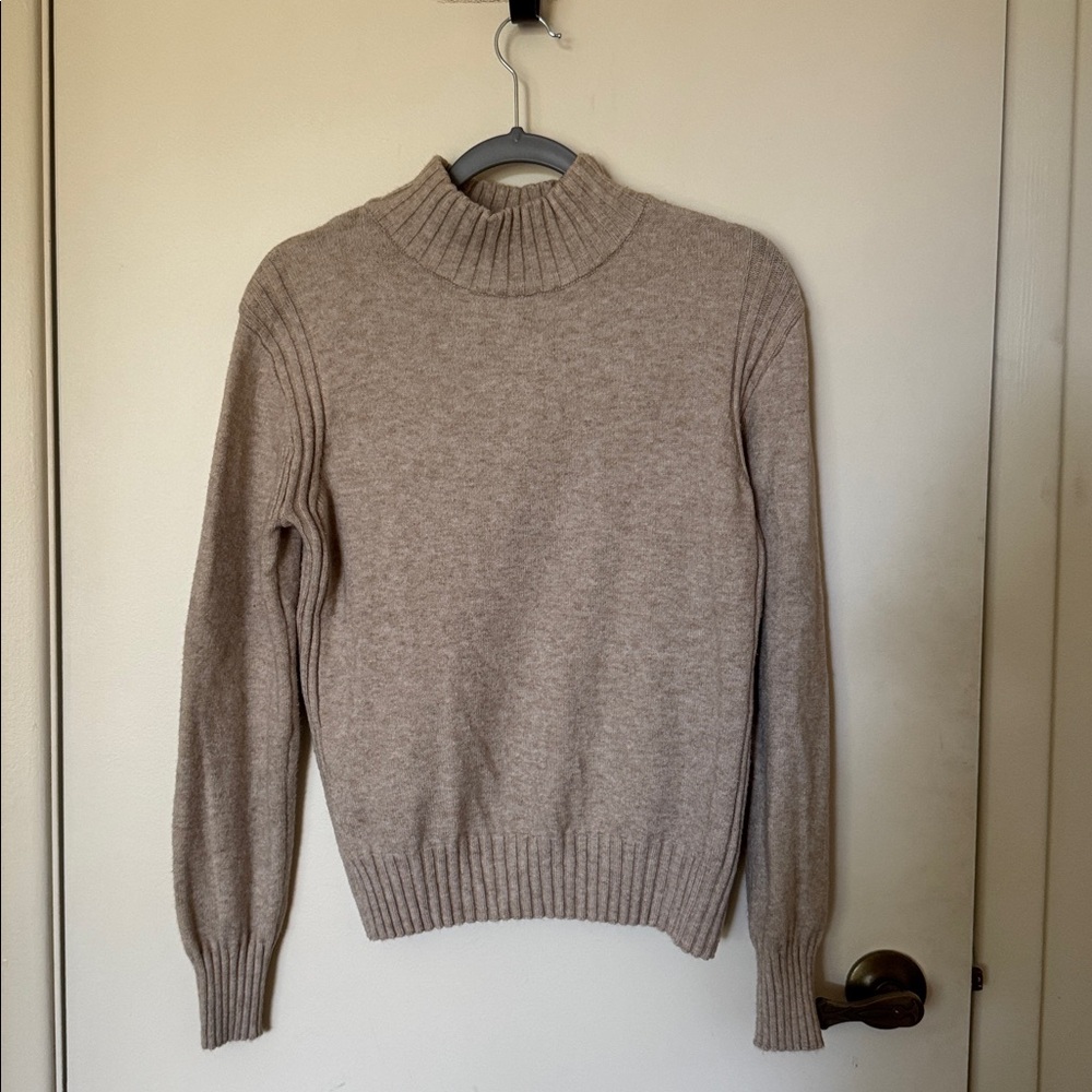 Beige Turtleneck Sweater